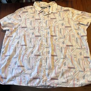 Perry Ellis geometric print short sleeve button down shirt 4x